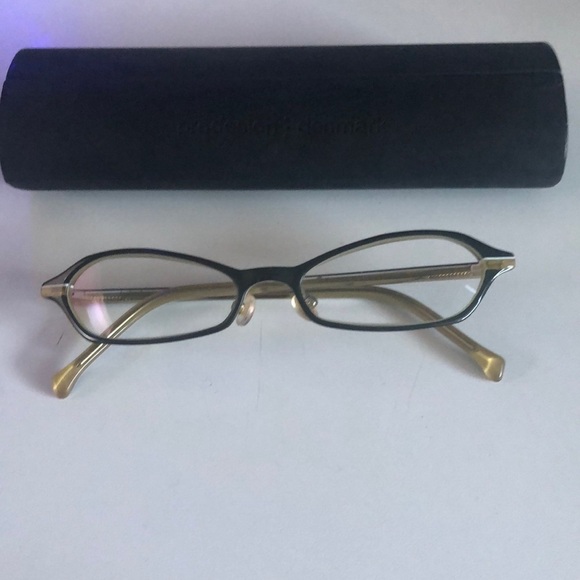 Prodesign Denmark Small Rectangular Eyeglasses Frame Muted Green Golden - Picture 2 of 6